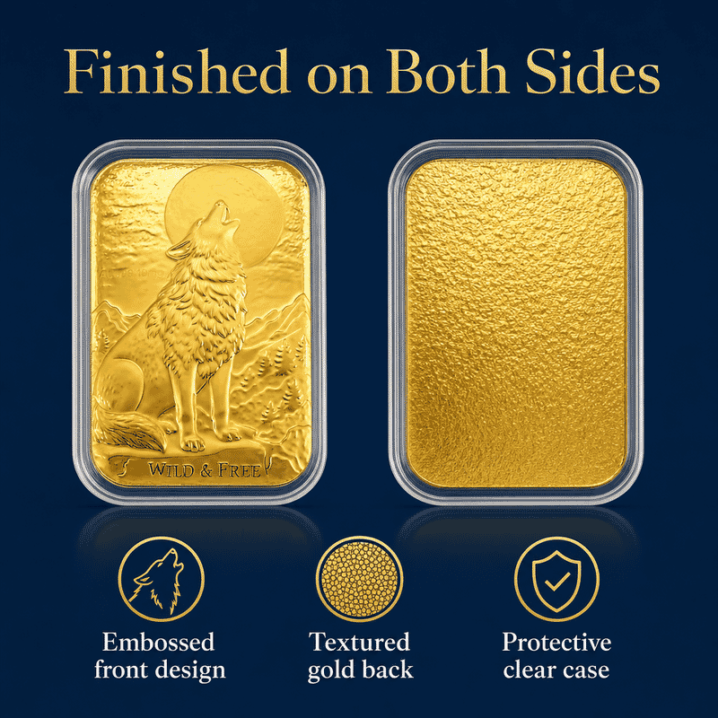 Doorbuster Wolf 24k Gold Embossed Sheet 10mg