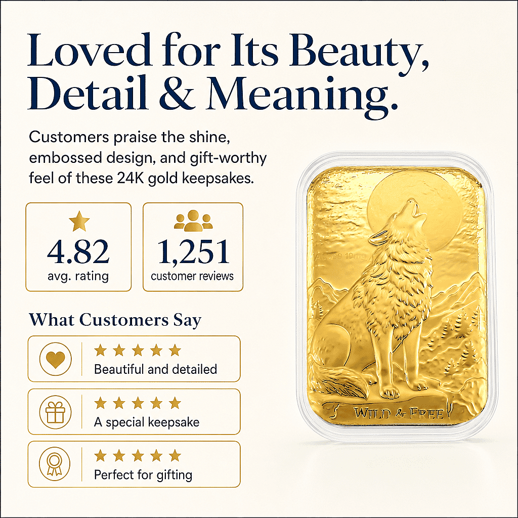 Wolf 24k Gold Embossed Sheet 10mg
