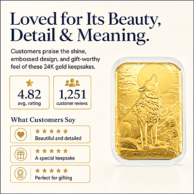 Wolf 24k Gold Embossed Sheet 10mg