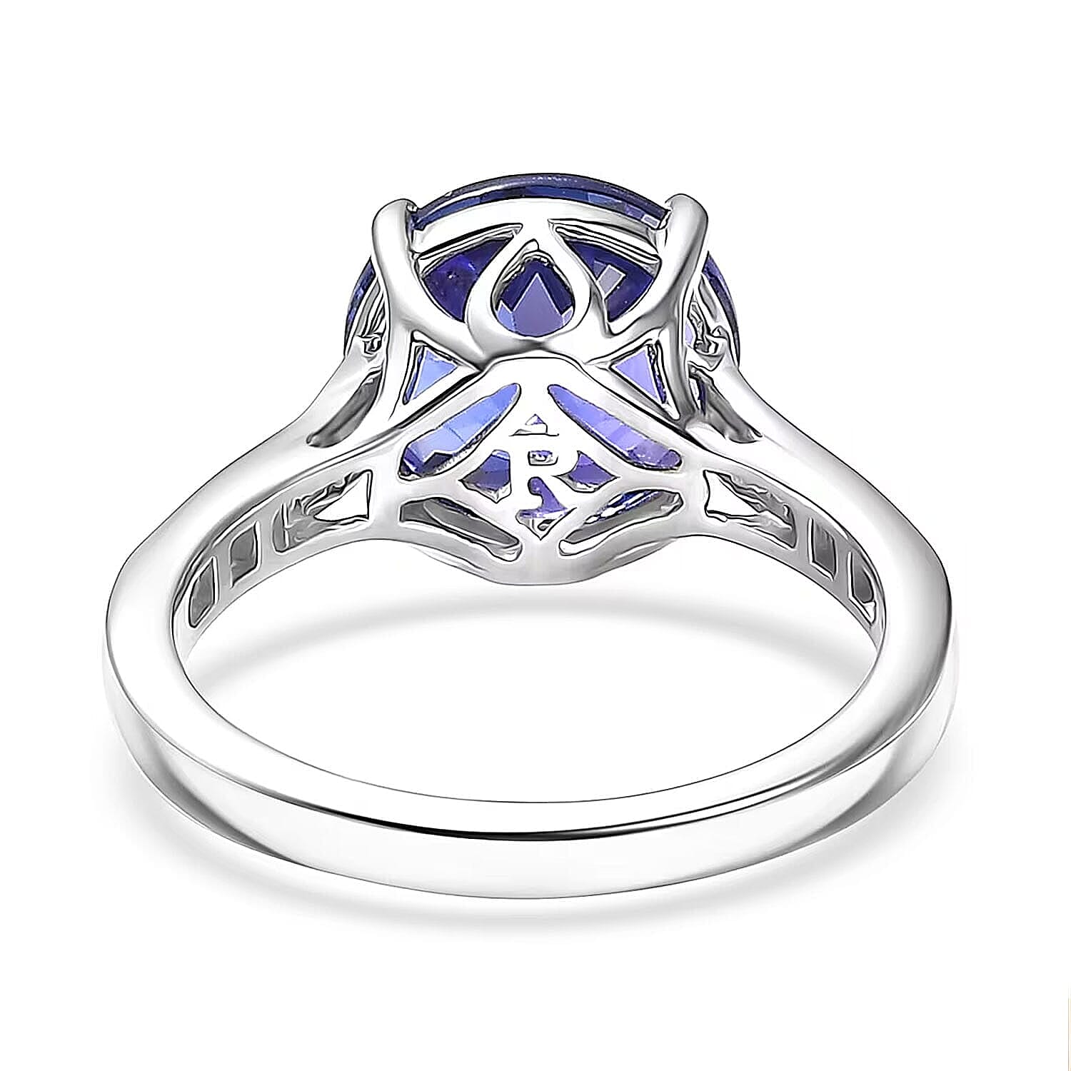 Rhapsody 950 Platinum  AAAA  Tanzanite   White Diamond  EF, VS Ring ,  Platinum Wt. 4.98 g 4.50 ctw