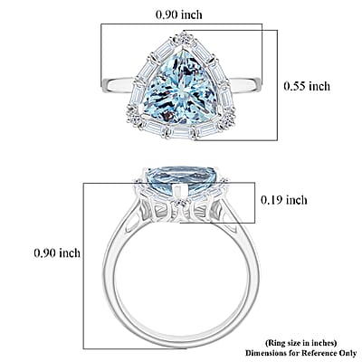 Certified and Appraised AAA Aquamarine and Luxuriant Lab Grown Diamond G-H SI 2.44 ctw Ring in 10K White Gold (Size 10.0)