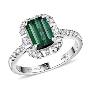 Rhapsody 950 Platinum AAAA Santa Rosa Tourmaline, Diamond (E-F, VS) Ring (Size 10.0) 2.43 ctw