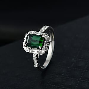 Rhapsody 950 Platinum AAAA Santa Rosa Tourmaline, Diamond (E-F, VS) Ring (Size 10.0) 2.43 ctw