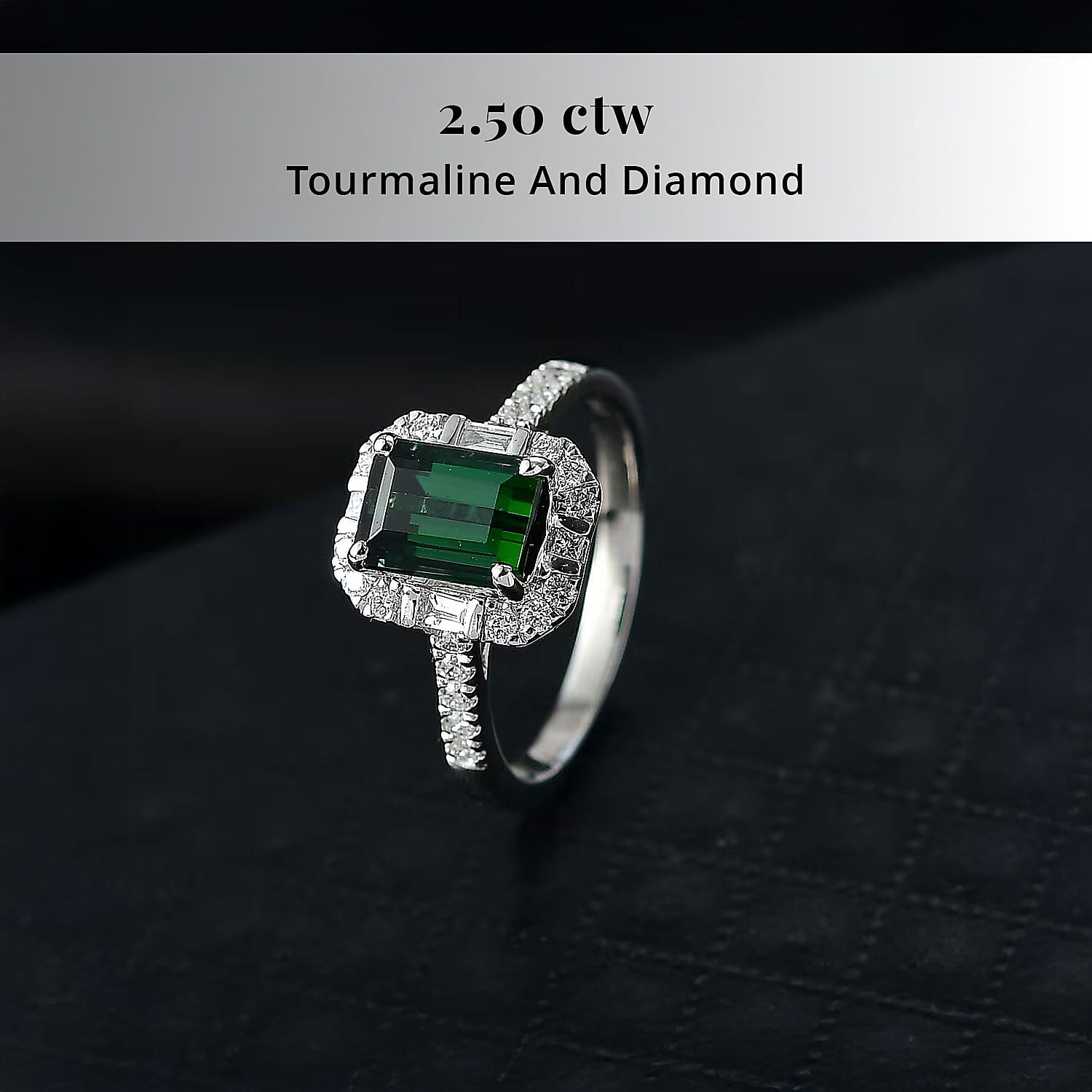 Certified & Appraised Rhapsody AAAA Santa Rosa Tourmaline and Diamond E-F VS 2.50 ctw Ring in 950 Platinum (Size 10.0)