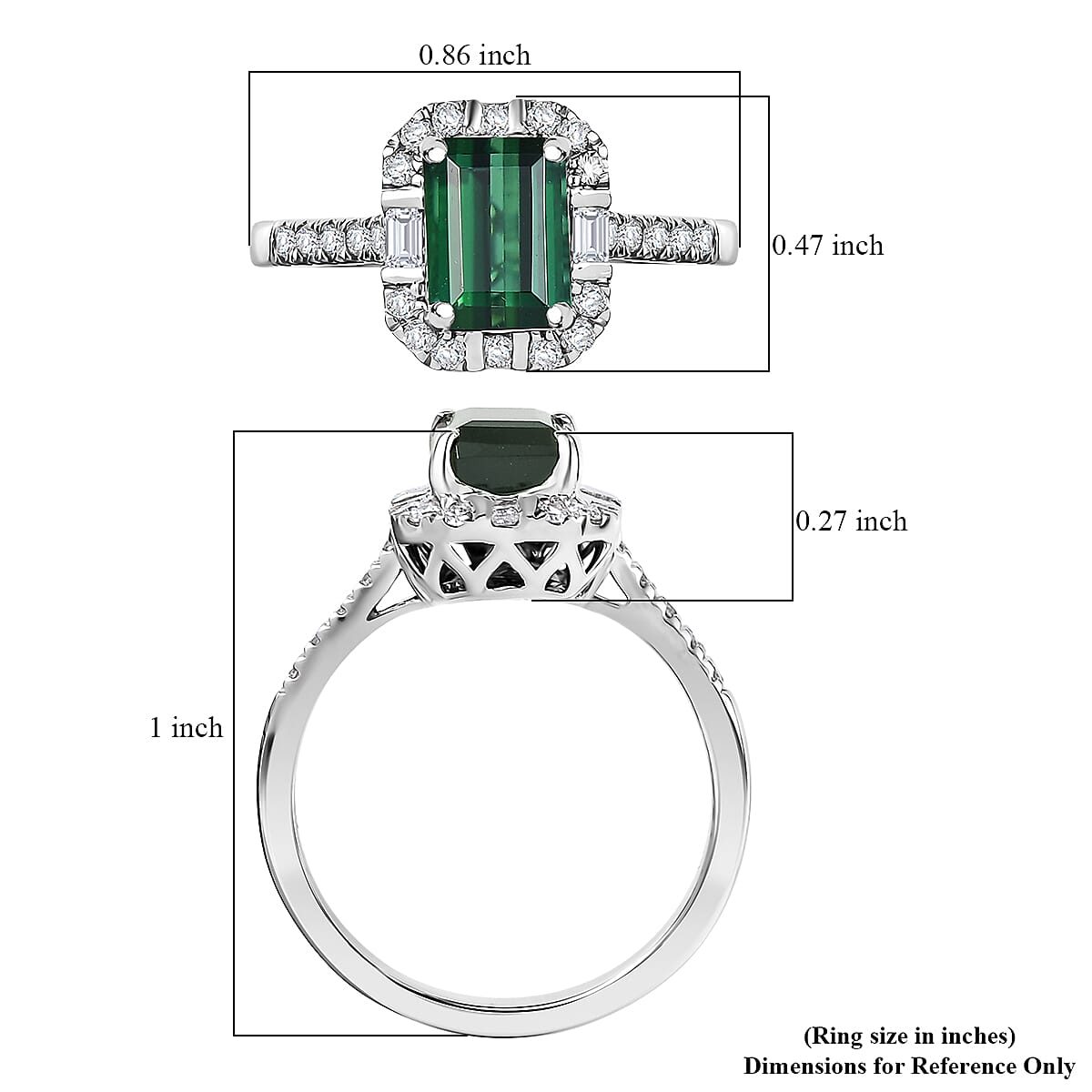 Rhapsody 950 Platinum AAAA Santa Rosa Tourmaline, Diamond (E-F, VS) Ring (Size 10.0) 2.43 ctw image number 5