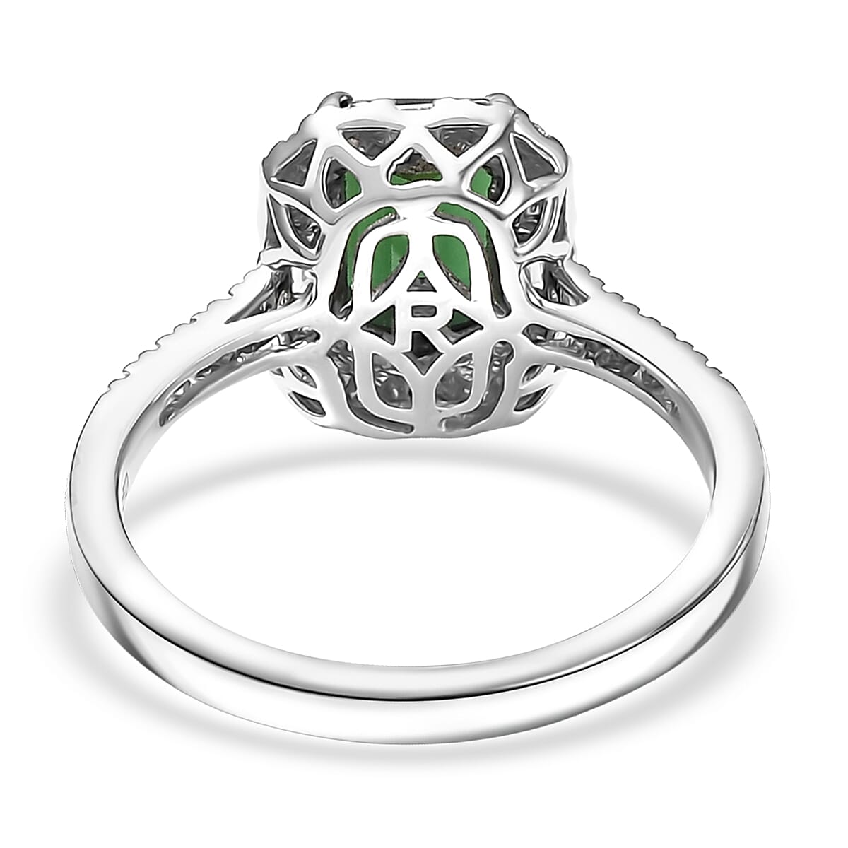 Certified & Appraised Rhapsody AAAA Santa Rosa Tourmaline and Diamond E-F VS 2.50 ctw Ring in 950 Platinum (Size 6.0) image number 4