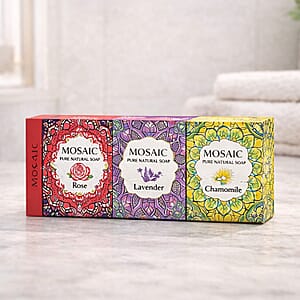 Mosaic Series Set of 3 Pure Natural Soap (3x 4.5oz) Rose, Lavender, Camomile