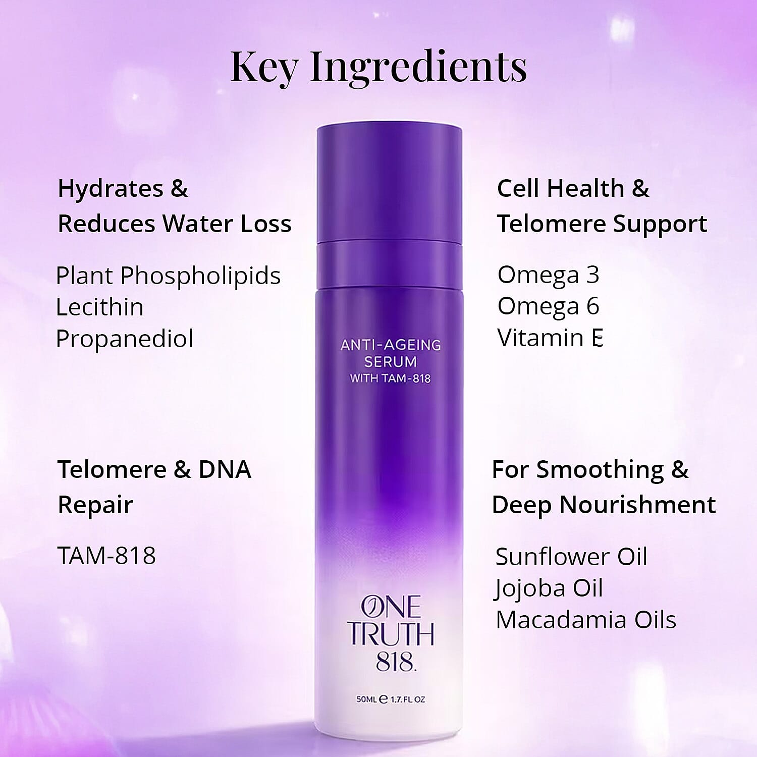 One Truth 818 Anti-Ageing Serum with Tam 818 Technology (1.7oz)