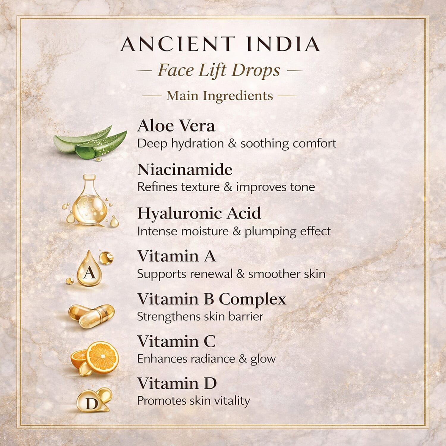 Rachel Roy Ancient India Serum Face Lift Drops (1oz) Made in US