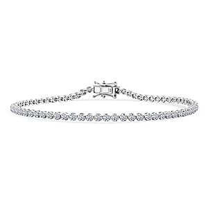 Luxuriant Lab Grown Diamond G SI 3.00 ctw Starlight Tennis Bracelet in Sterling Silver (8.50 In)
