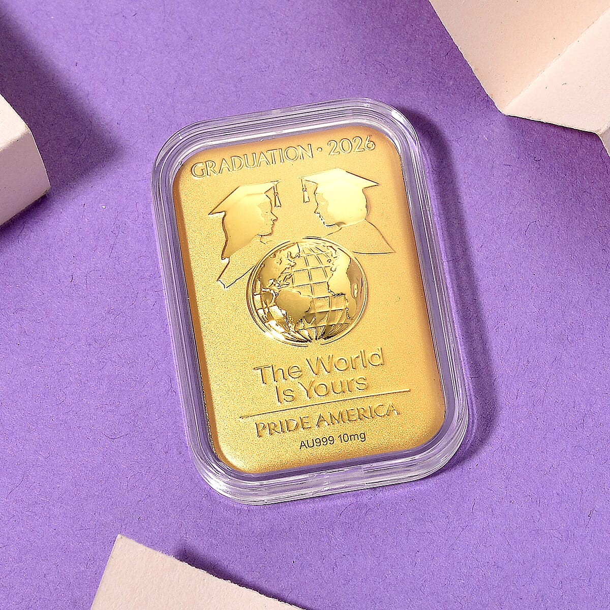 24K Golden The World Is Yours - Pride America Embossed Sheet (31x45.5mm) 10mg image number 1