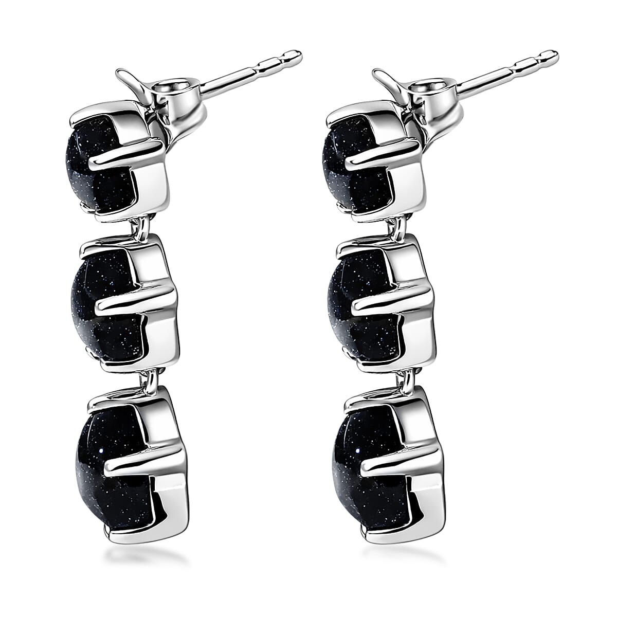 GP Murano Glass Star Earrings in Rhodium Over Sterling Silver image number 4