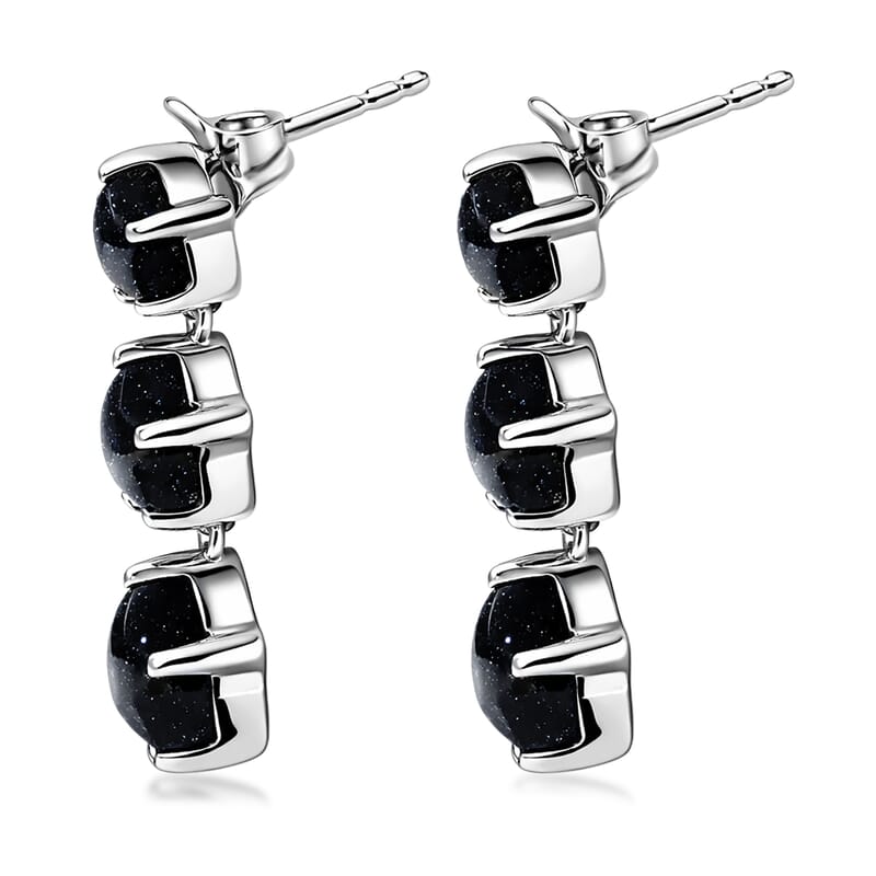 GP Whispers of Murano Glass Star Earrings in Rhodium Over Sterling Silver