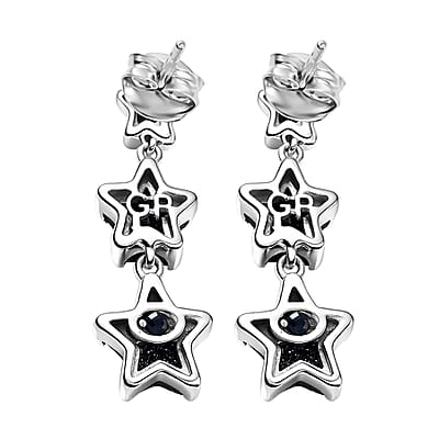 GP Whispers of Murano Style Star Earrings in Rhodium Over Sterling Silver