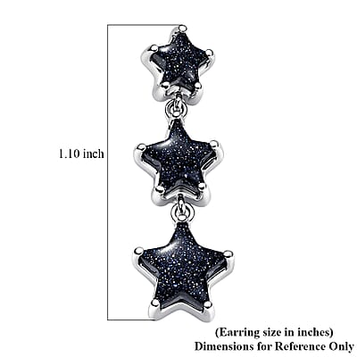 GP Whispers of Murano Style Star Earrings in Rhodium Over Sterling Silver