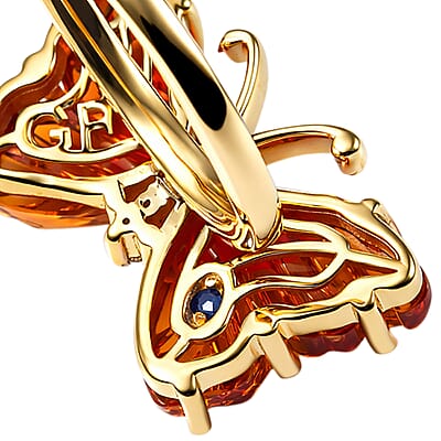 GP Whispers of Murano Style and White Zircon 0.10 ctw Butterfly Ring in 18K Vermeil Yellow Gold Over Sterling Silver (Size 9.0)