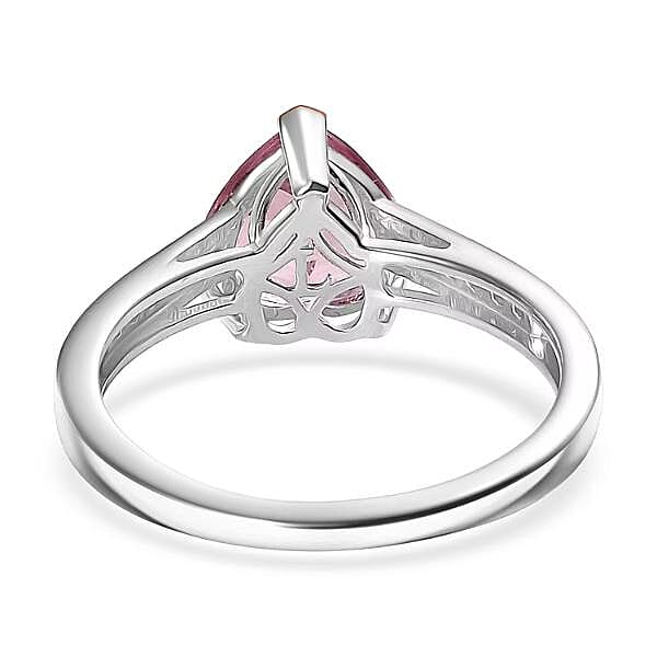Premium Pink Morganite and Luxuriant Lab Grown Diamond G-H SI 1.70 ctw Forever Blush Heart Ring in 18K Vermeil RG and Rhodium Over Sterling Silver (Size 7.0)