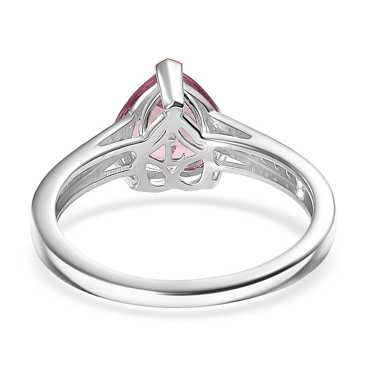 Premium Pink Morganite and Luxuriant Lab Grown Diamond G-H SI 1.70 ctw Forever Blush Heart Ring in 18K Vermeil RG and Rhodium Over Sterling Silver (Size 7.0) image number 4