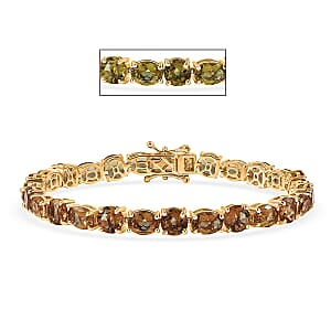 EverTrue Autumn Alexite 19.85 ctw Fireline Bracelet in 18K YG Plated (7.25 In)