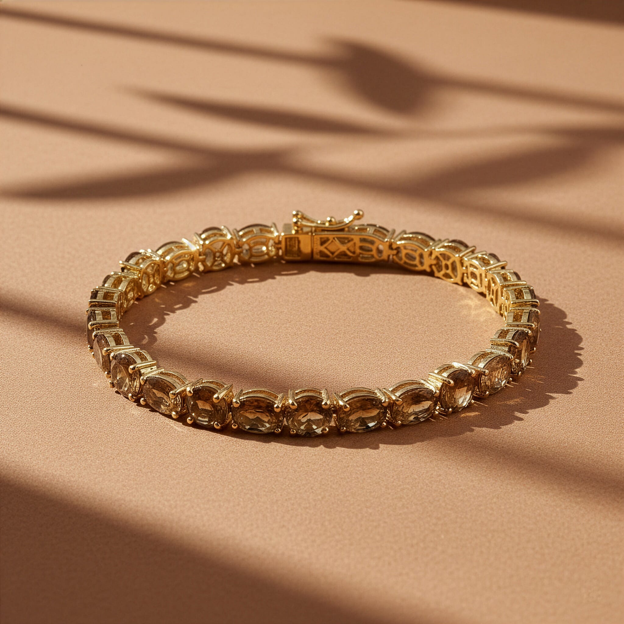 EverTrue Autumn Alexite 19.85 ctw Fireline Bracelet in 18K YG Plated (7.25 In)
