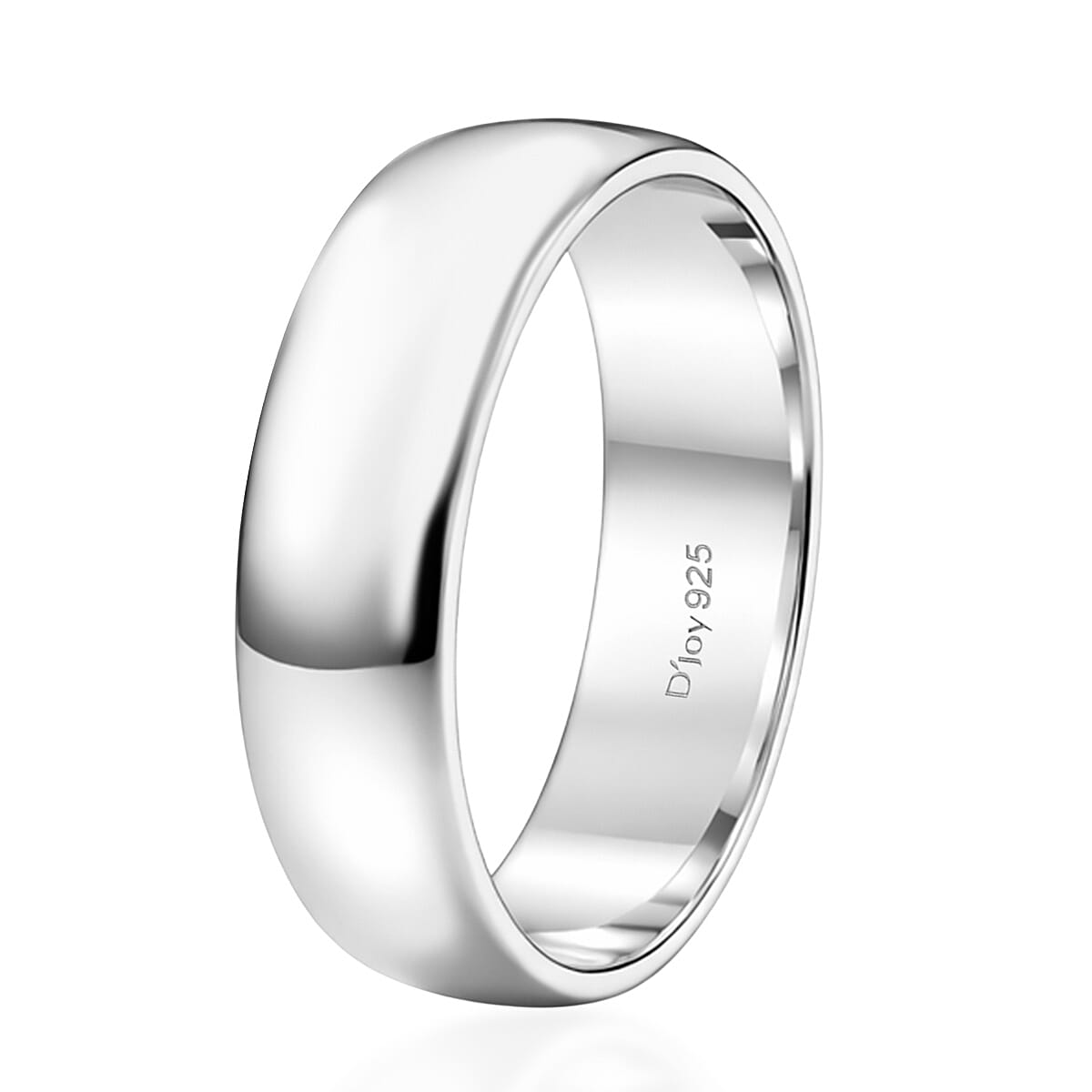 D'Joy Band Men's Ring in Rhodium Over Sterling Silver 6.25 Grams (Size 10.0)