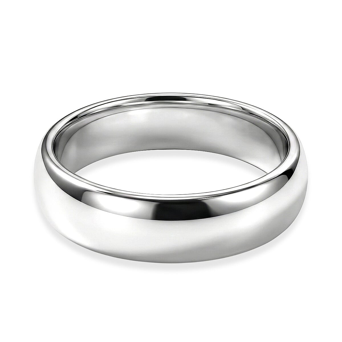 D'Joy Band Men's Ring in Rhodium Over Sterling Silver 6.25 Grams (Size 10.0)