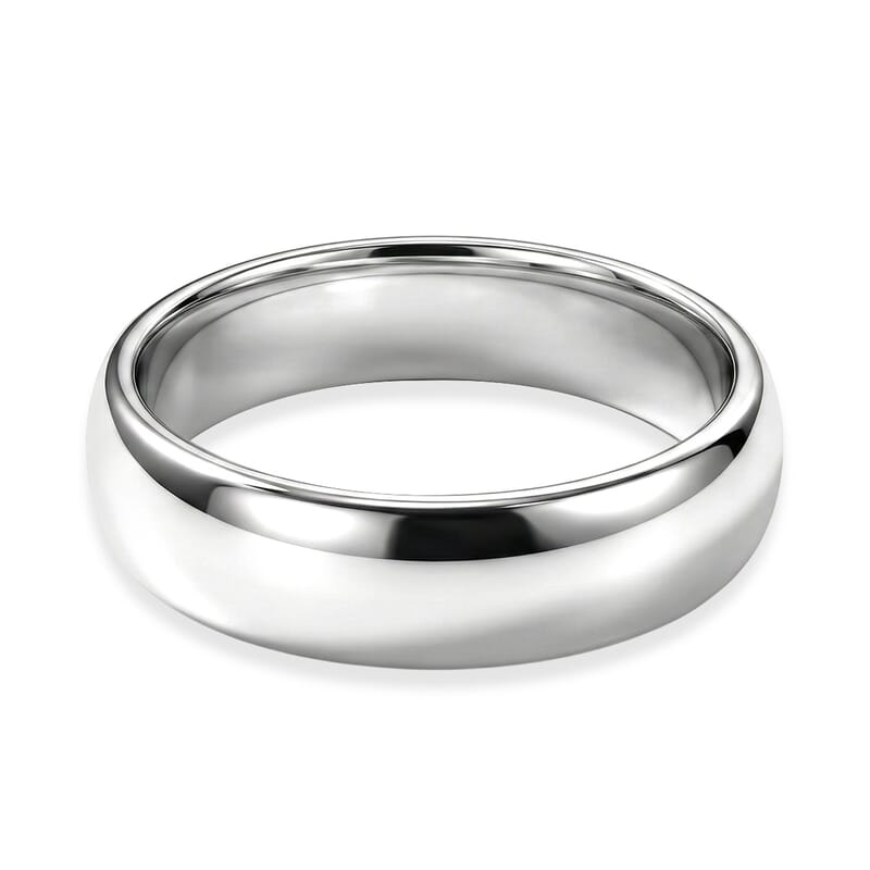 D'Joy Band Men's Ring in Rhodium Over Sterling Silver 6.25 Grams (Size 10.0)