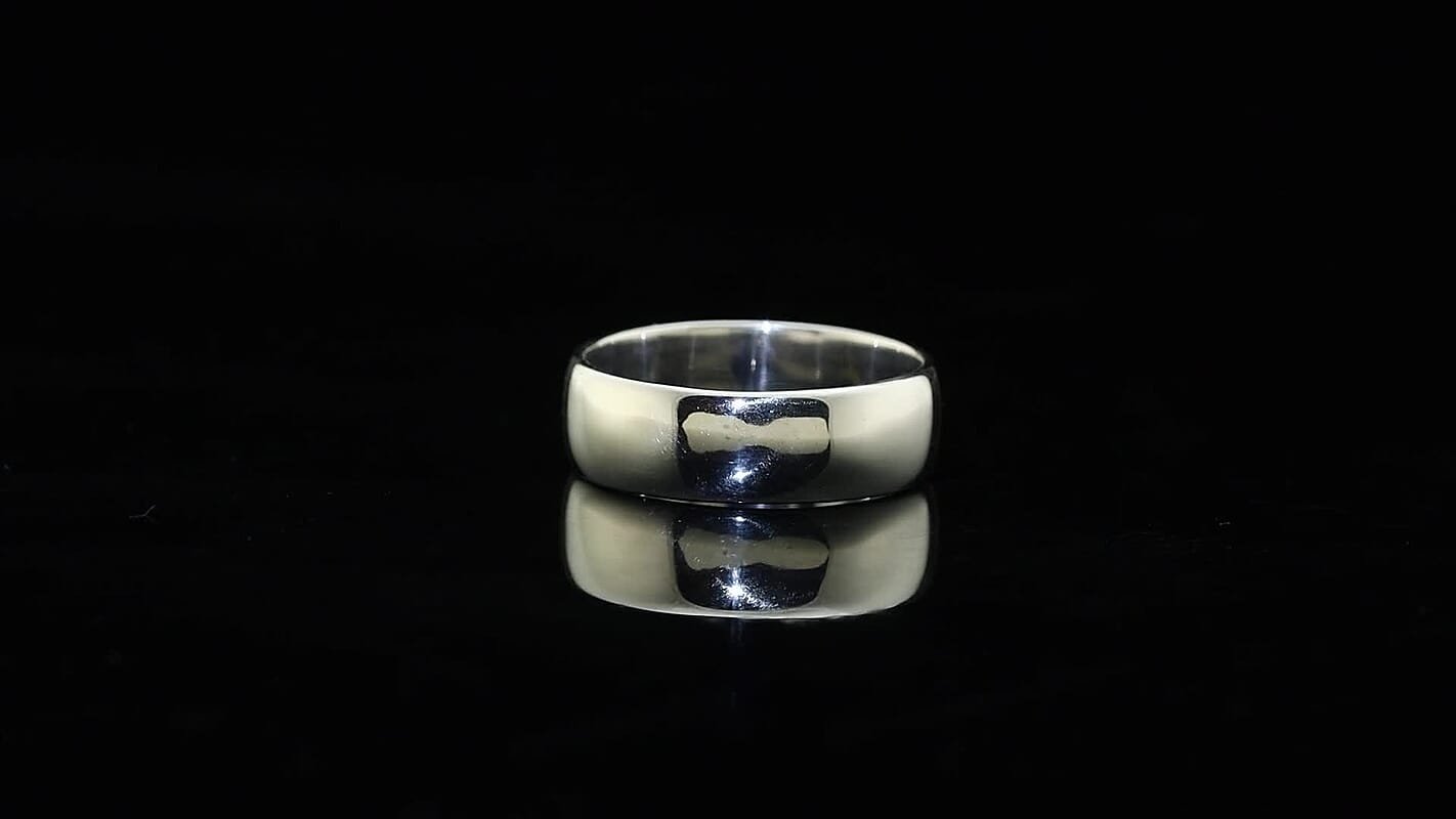 D'Joy Rhodium Over Sterling Silver Band Men's Ring (Size 10.0) (6.25 g)
