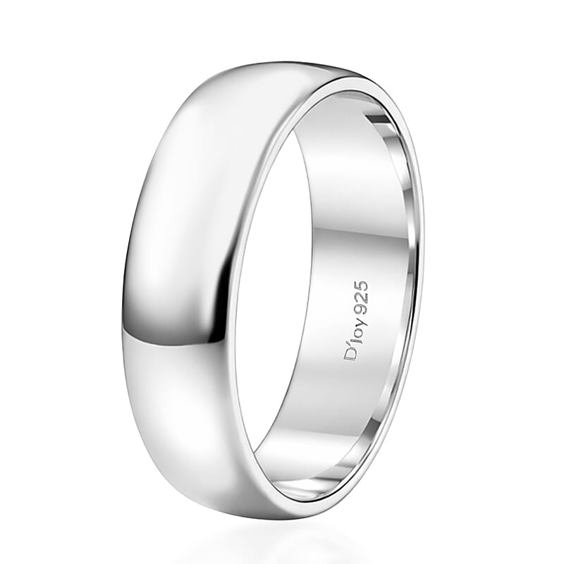D'Joy Band Men's Ring in Rhodium Over Sterling Silver 6.25 Grams (Size 11.0)