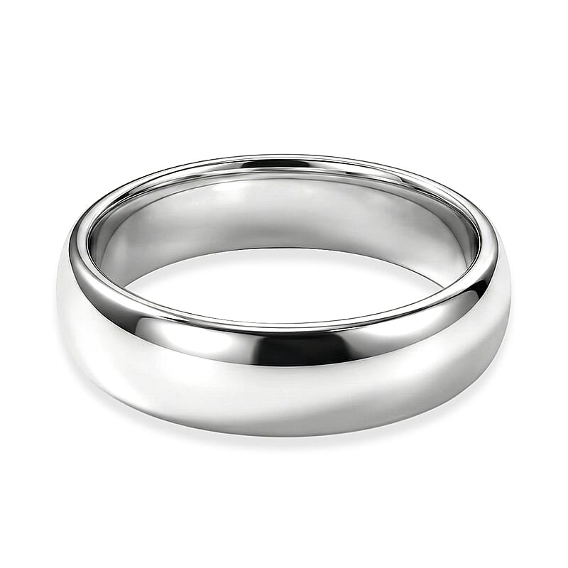 D'Joy Band Men's Ring in Rhodium Over Sterling Silver 6.25 Grams (Size 11.0)