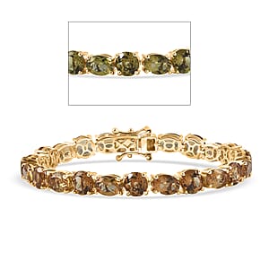 EverTrue Autumn Alexite 18.35 ctw Fireline Bracelet in 18K YG Plated (6.50 In)