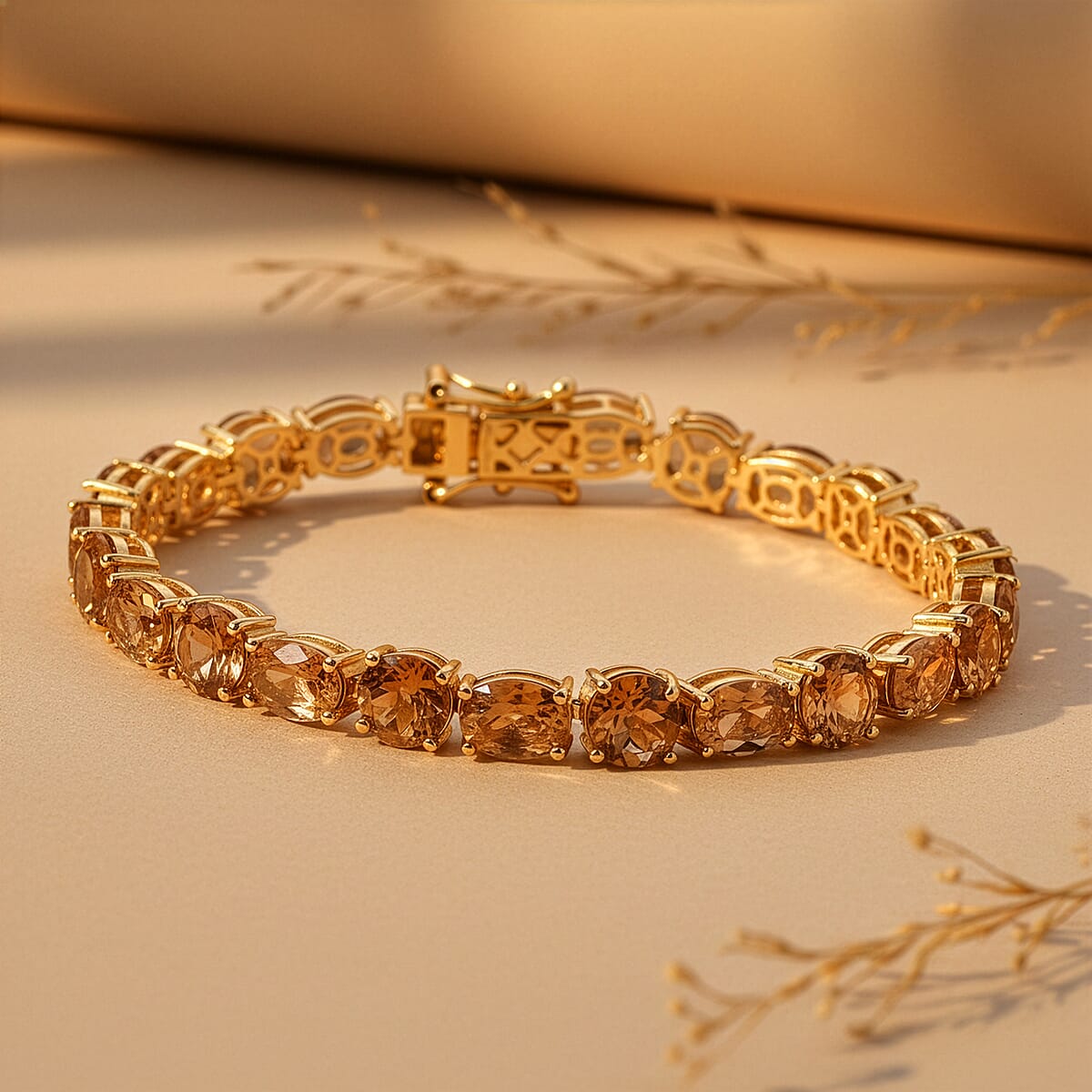 EverTrue Autumn Alexite 18.35 ctw Fireline Bracelet in 18K YG Plated (6.50 In) image number 1