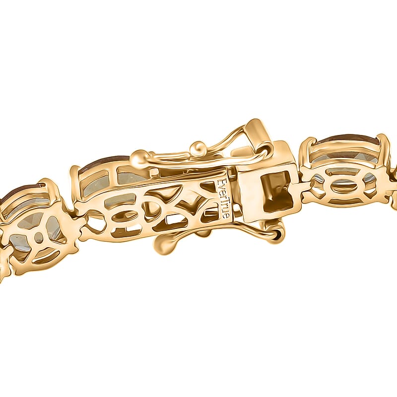 EverTrue Autumn Alexite 18.35 ctw Fireline Bracelet in 18K YG Plated (6.50 In)