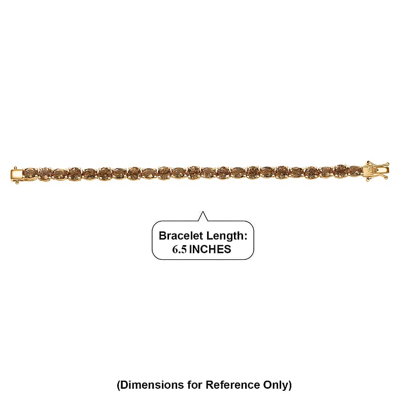 EverTrue Autumn Alexite 18.35 ctw Fireline Bracelet in 18K YG Plated (6.50 In)