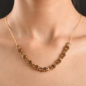 EverTrue Autumn Alexite 19.00 ctw Necklace in 18K YG Plated 18-20 Inches
