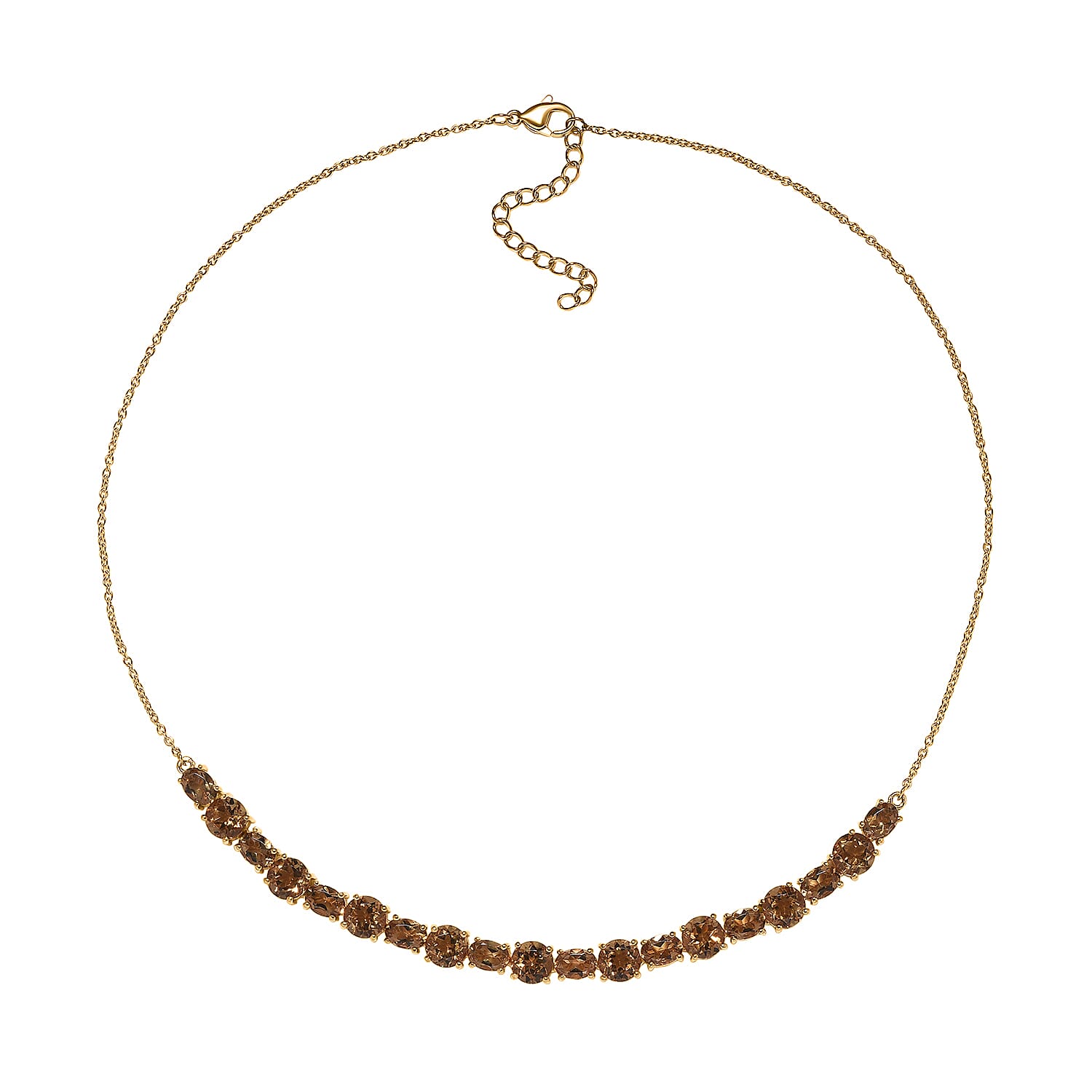 EverTrue Autumn Alexite 19.00 ctw Necklace in 18K YG Plated with ION Plated YG Stainless Steel 18-20 Inches