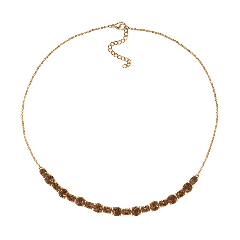 EverTrue Autumn Alexite 19.00 ctw Necklace in 18K YG Plated with ION Plated YG Stainless Steel 18-20 Inches