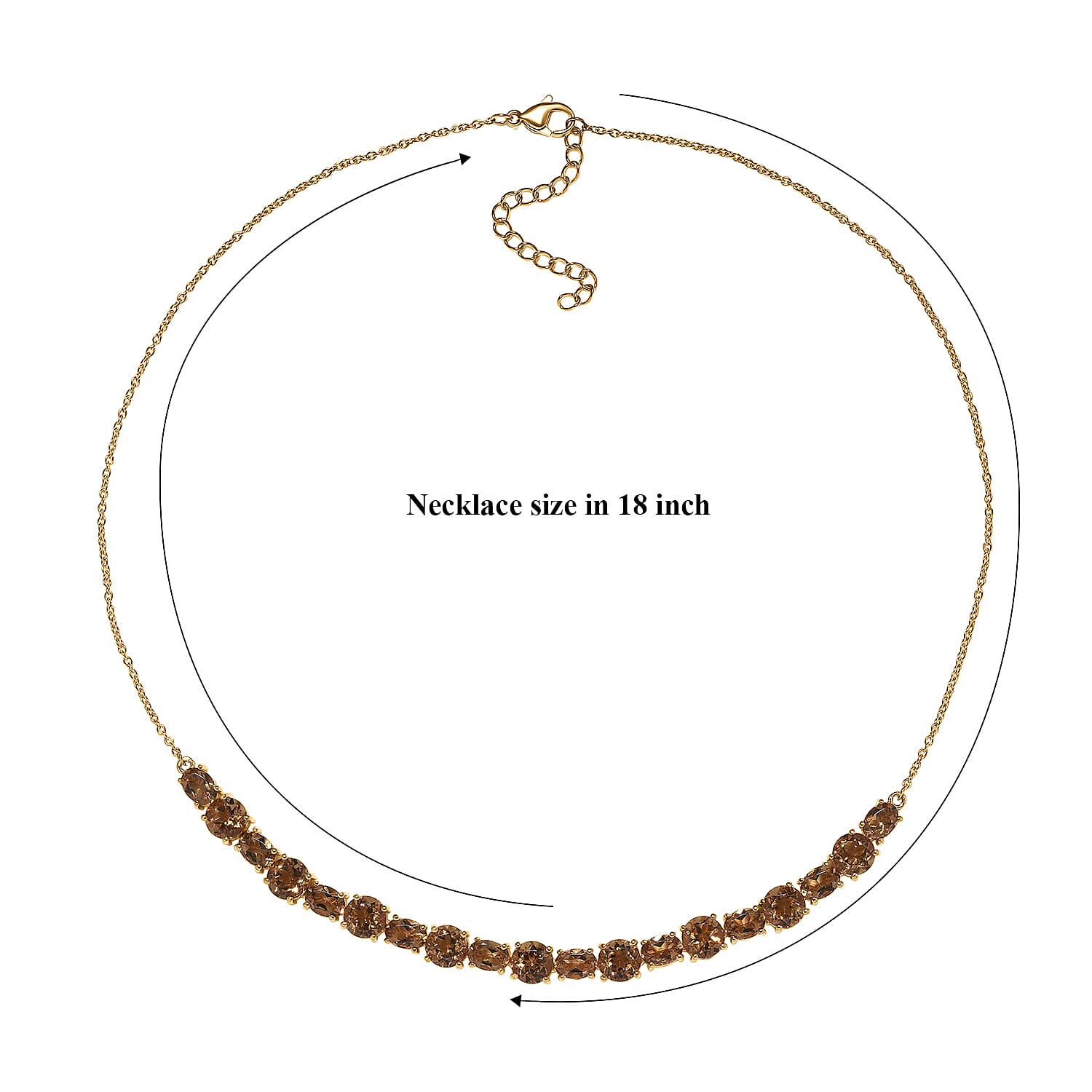 EverTrue Autumn Alexite 19.00 ctw Necklace in 18K YG Plated with ION Plated YG Stainless Steel 18-20 Inches