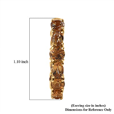 EverTrue Autumn Alexite 8.90 ctw Fireline Hoop Earrings in 18K YG Plated