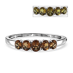 EverTrue Autumn Alexite  16.80 ctw Fireline Bangle Bracelet in Platinum Bond (6.50 In)