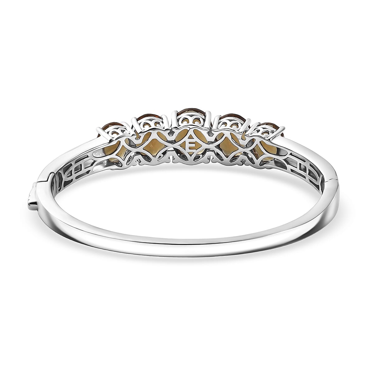 EverTrue Autumn Alexite  16.80 ctw Fireline Bangle Bracelet in Platinum Bond (6.50 In) image number 4