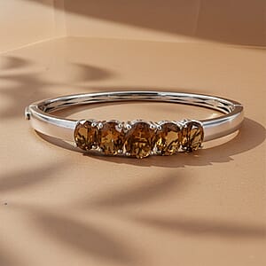 EverTrue Autumn Alexite 16.80 ctw Fireline Bangle Bracelet in Platinum Bond (7.25 In)