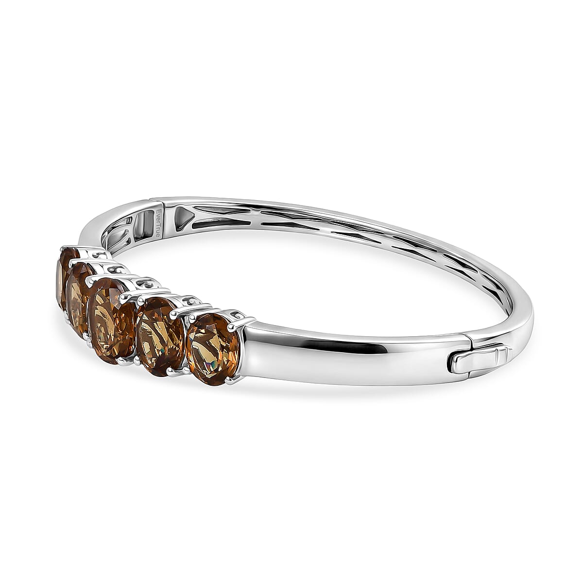EverTrue Autumn Alexite 16.80 ctw Fireline Bangle Bracelet in Platinum Bond (7.25 In) image number 3