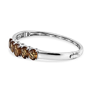 EverTrue Autumn Alexite 16.80 ctw Fireline Bangle Bracelet in Platinum Bond (7.25 In)