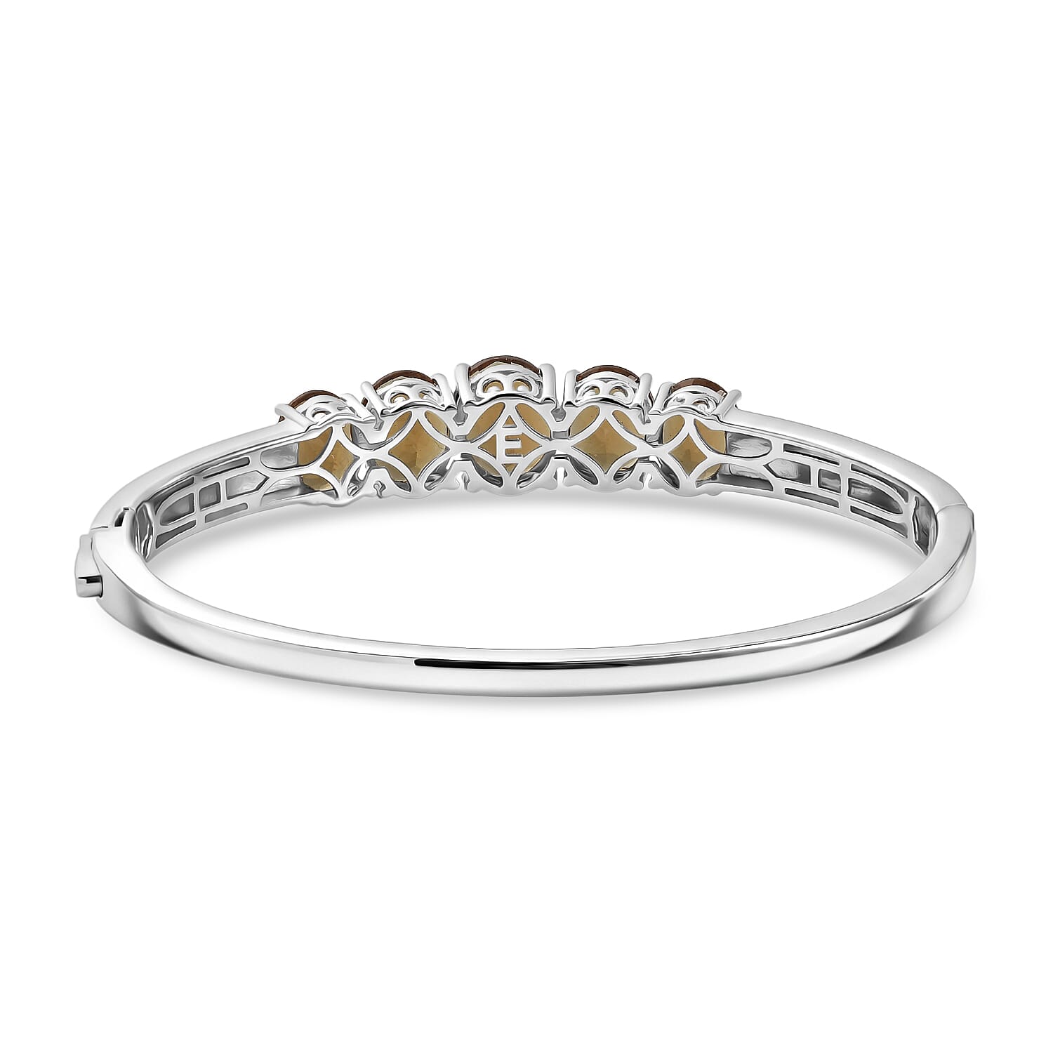 EverTrue Autumn Alexite 16.80 ctw Fireline Bangle Bracelet in Platinum Bond (7.25 In)