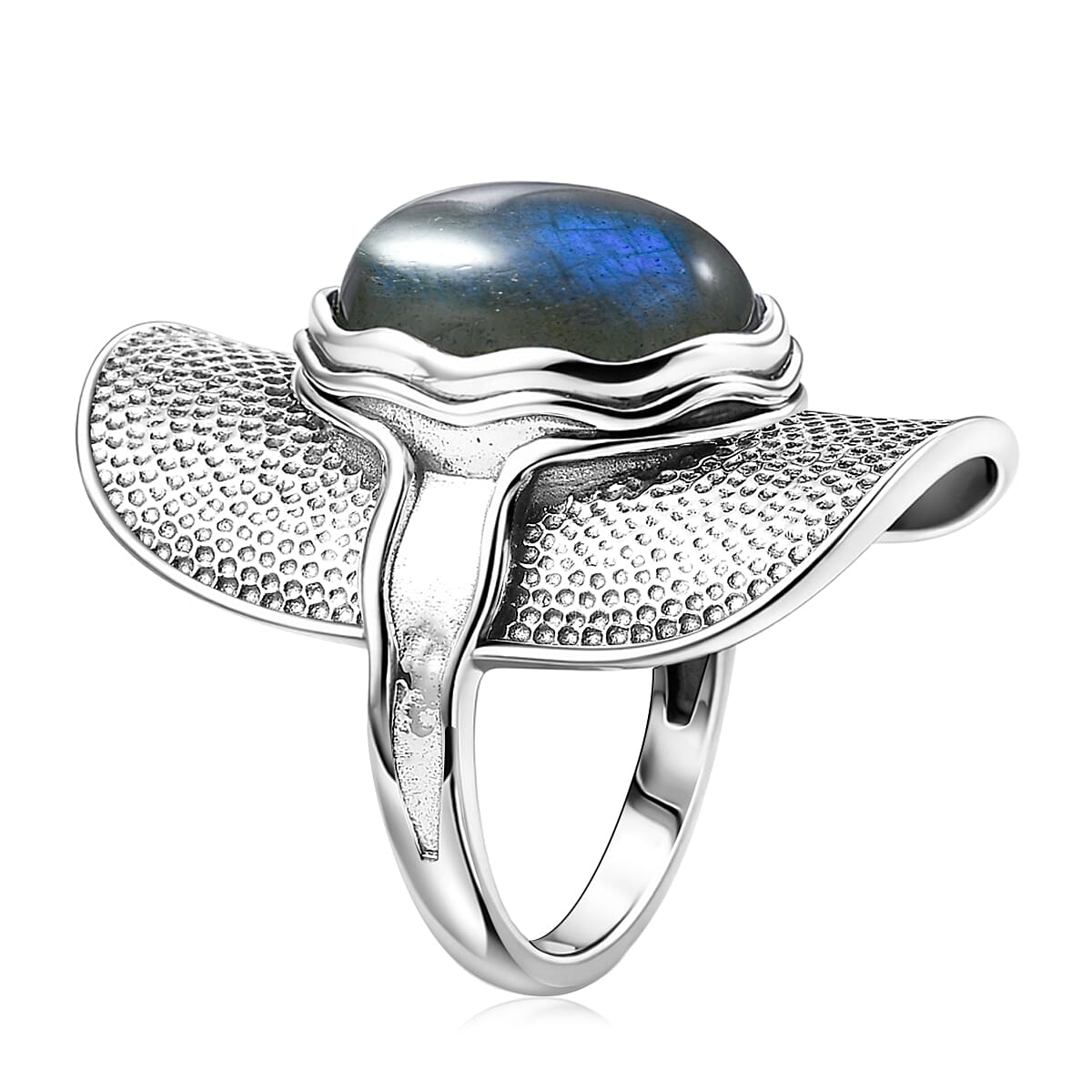 D'Joy Artisan Crafted Malagasy Labradorite 9.30 ctw Ring in Sterling Silver (Size 7.0) image number 3