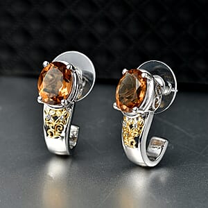 EverTrue Autumn Alexite and White Zircon 5.20 ctw Fallfire Earrings in 18K YG Plated and Platinum Bond (Del. in 10-12 Days)