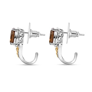 EverTrue Autumn Alexite and White Zircon 5.20 ctw Fallfire Earrings in 18K YG Plated and Platinum Bond (Del. in 10-12 Days)