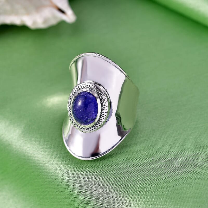 D'Joy Passport to Israel Artisan Crafted Tanzanite 3.75 ctw Solitaire Ring in Sterling Silver (Size 6.0)