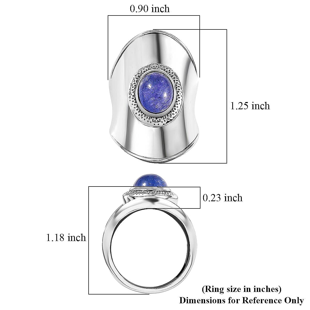 D'Joy Passport to Israel Artisan Crafted Tanzanite 3.75 ctw Solitaire Ring in Sterling Silver (Size 6.0)